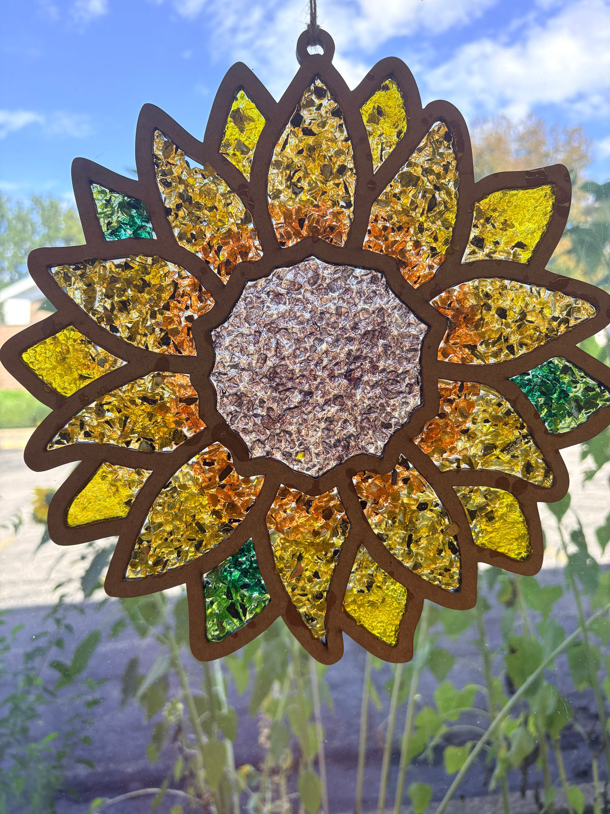 Sunflower Crushed Glass