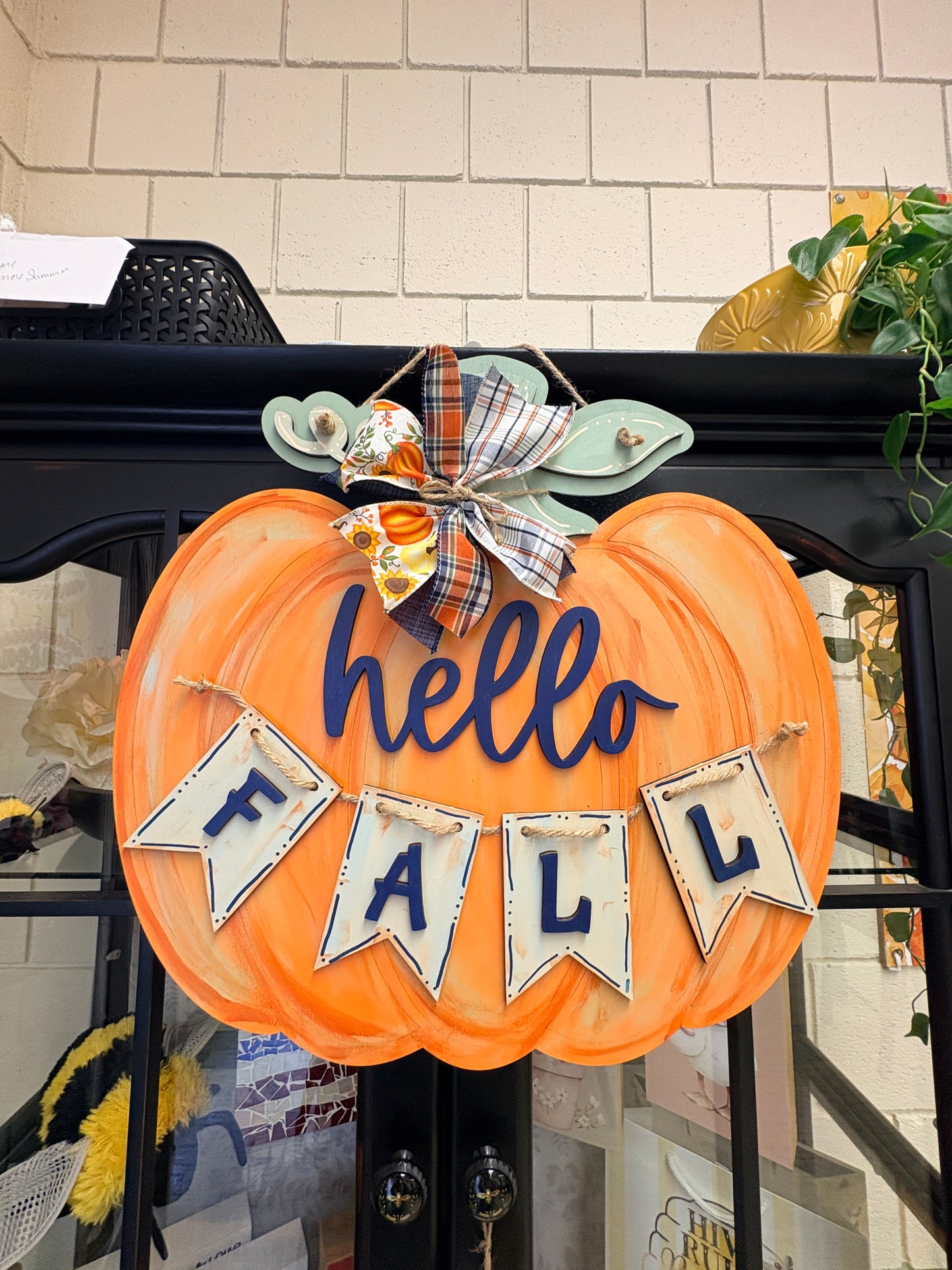 Hello Fall Banner Pumpkin
