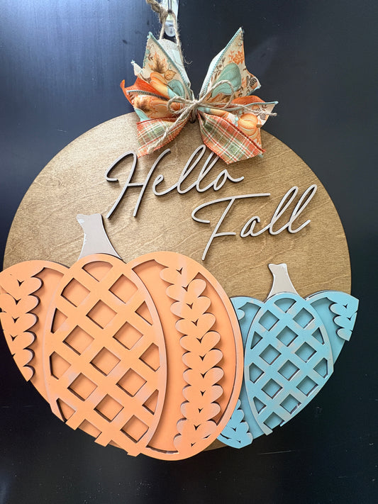 Hello Fall Double Pumpkin