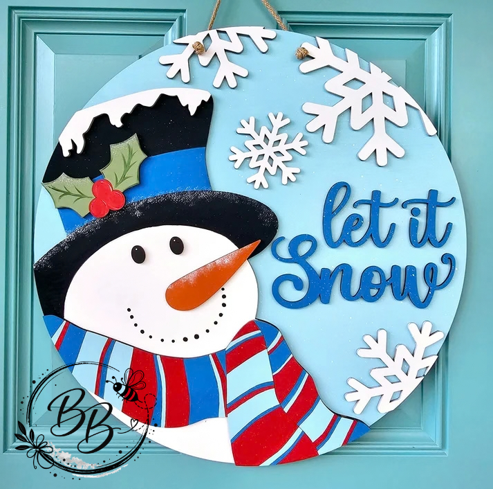 Round Let It Snow Snowman